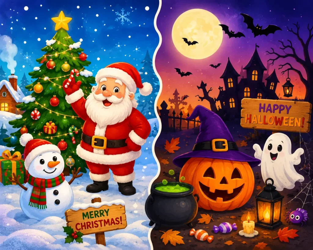 Christmas and Halloween riddles for kids with answers