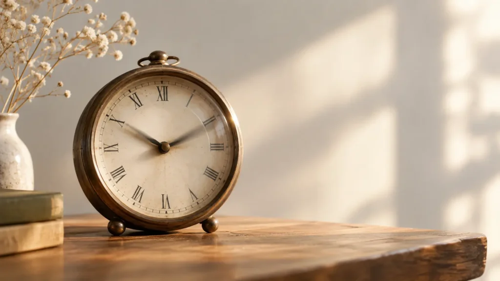 Old clock with motion-blurred hands representing the passage of time